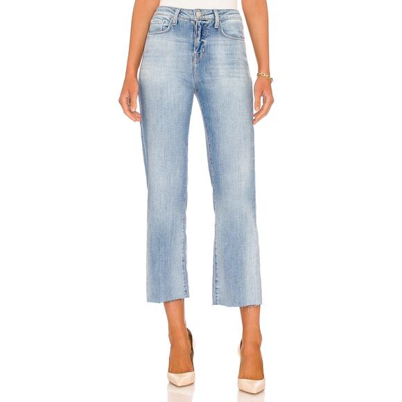 L'Agence Wanda Wide Leg Jeans Size 29 Highland Blue High Rise Crop Casual Staple - Picture 6 of 14